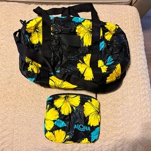 Aloha collection duffel, and zipper pouch